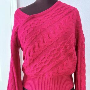 Express Women's Asymmetrical Cable Knit Sweater Medium